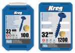 Vis en acier anti corrosion Blue-Kote 32 mm, filetage grossier, tte Maxi-Loc KREG