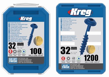 Vis en acier anti corrosion Blue-Kote 32 mm, filetage grossier, tte Maxi-Loc