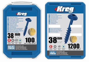 Vis en acier anti corrosion Blue-Kote 38 mm, filetage grossier, tte Maxi-Loc