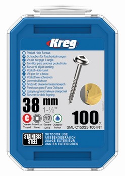 Vis en acier inoxydable 38 mm, filetage grossier, tte Maxi-Loc