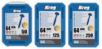 Vis en acier anti corrosion Blue-Kote 64 mm, filetage grossier, tte Maxi-Loc