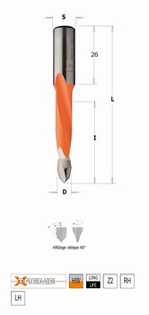 Mèche à tourillonner carbure débouchant – 70 mm Xtreme CMT Orange Tools