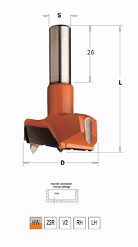 Mèche à façonner carbure pour charnières avec brise copeaux CMT Orange Tools