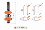 Fraise réglables pour profil double rayon pour quart de rond - carbure CMT Orange tools
