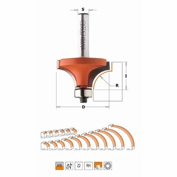 CMT Orange Tools 936.920.11 Fraise à biseauter avec roulement. 45 degrés HM  S 12 mm Diamètre 45 mm : : Bricolage