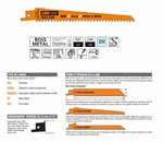 Lame scie sabre 150 mm – clous, plastiques renforcés, fibre de verre, époxy CMT Orange Tools