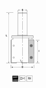 Fraise plaquette carbure coupe droite DIA50 mm - dfonage sur C.N Z2+1 Forzienne