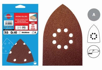 Triangle papier corindon 100x170 mm 8 trous    - pour multi-