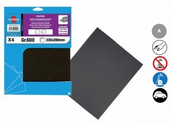 Feuille abrasive papier impermable 230x280 mm  Pour mtal