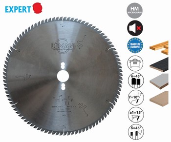 Lame scie circulaire carbure silencieuse pour scie  format  pour parquet, HPL, mlamin, stratifi, MDF-HDF  Expert